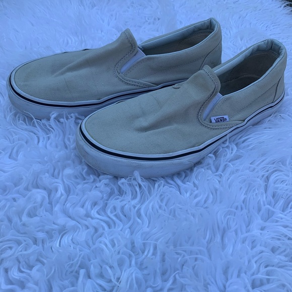 beige vans slip ons